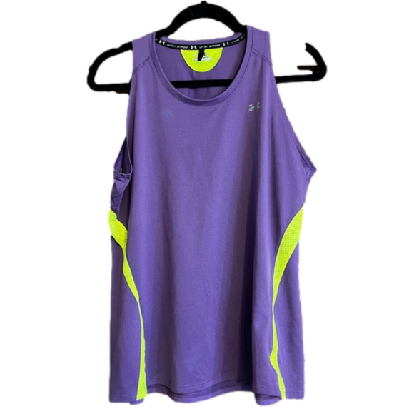 🎉Garage Sale 3 for $20 🎉 under Armour purple and yellow bright workout tee - Picture 1 of 3